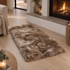 Teppich aus Lammfell - 70x140 Taupe
