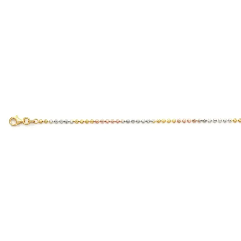 Italienische Mond Kette ca. 45 cm+ 5 cm Extender, 925 Silber Tricolor ca. 5,98g