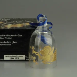 Weihnachts-Glocke in Glas - Engel mit Posaune in OVP