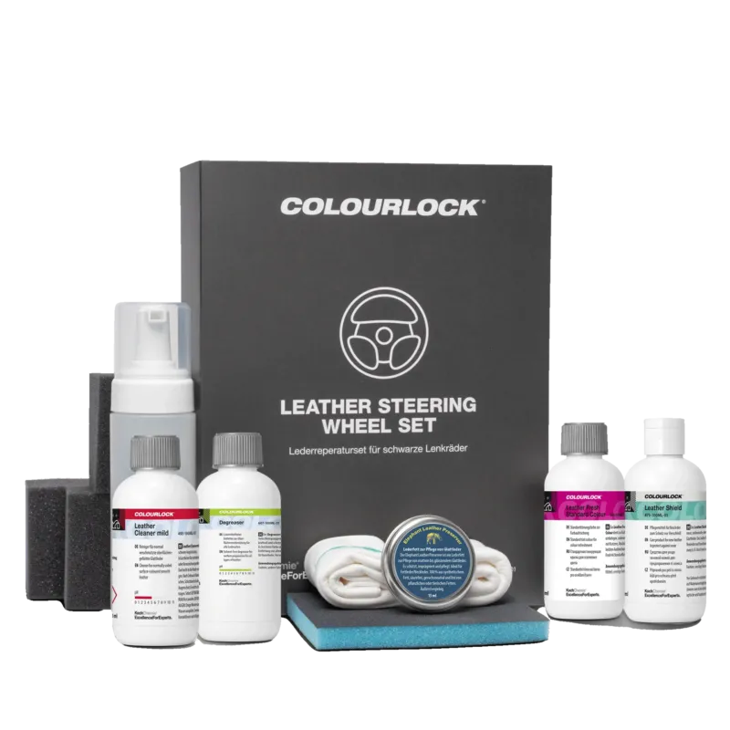 COLOURLOCK "Leather Steering Wheel" Set (Lederreperaturset für schwarze Lenkräder)