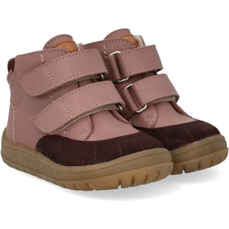 Angulus Aubergine/Faded Rose/Tan Börjar Tex-Støvle Med Kontraststikninger