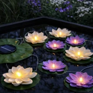 Lotus-Kette mit Solar - 8 Blüten