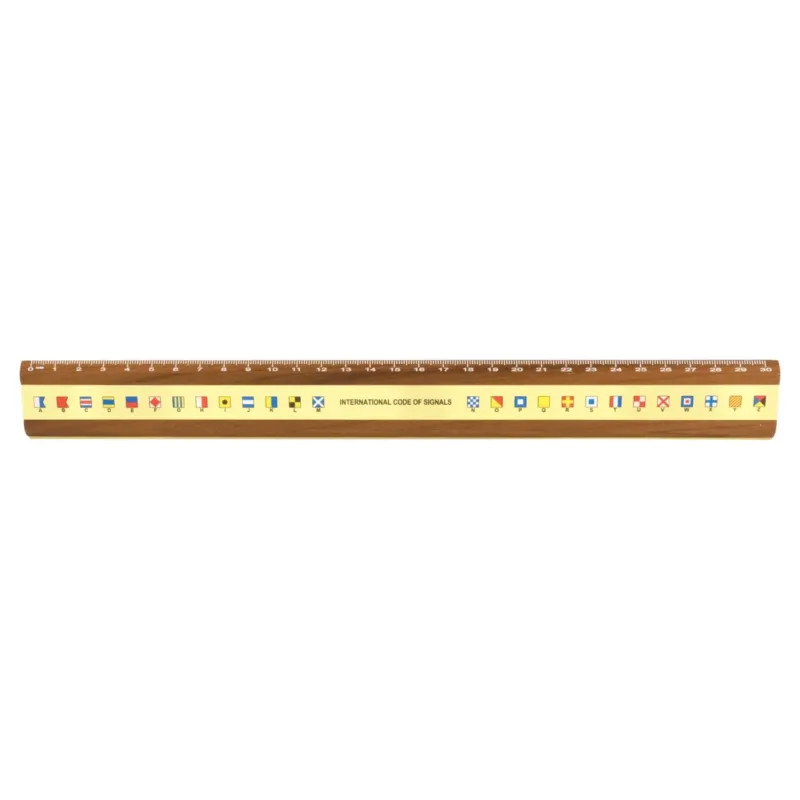 Lineal Flaggenalphabet – maritimes Holz Lineal mit Signalflaggen