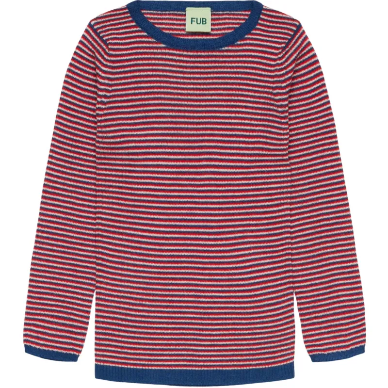 FUB Ecru/Classic Red/Deep Indigo Rib Blus