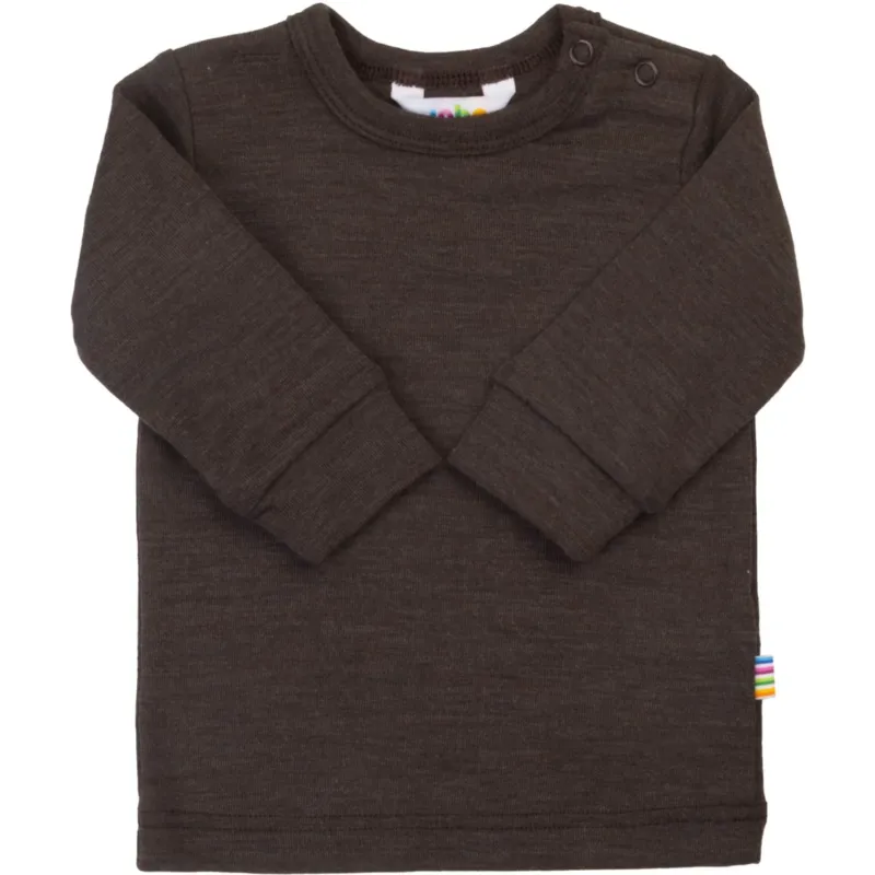 Joha Drk. Brown Blus Med Long Ärmar