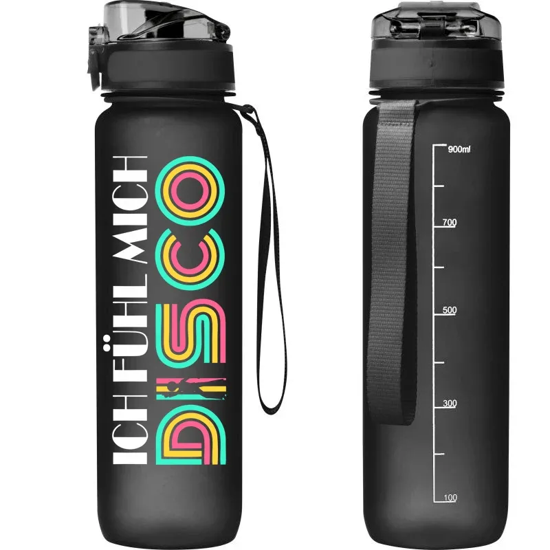 Ich fühl mich Disco Trinkflasche farbig 1000ml