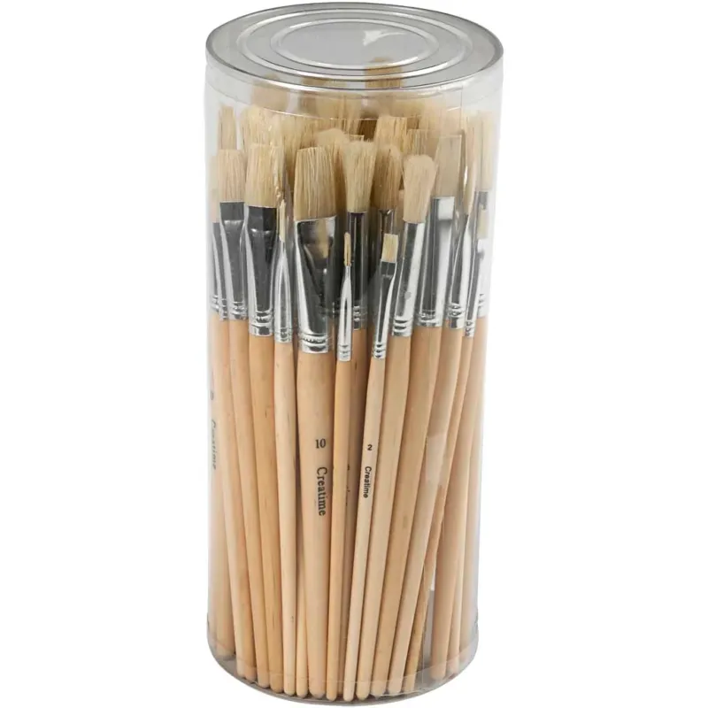 Nature Line Brushes, no. 1+2+3+4+5+6+7+8+9+10, L: 19,5-23 cm, W: 4-17 mm, flat,round, 80 pc