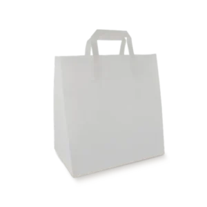 takeaware.nl Papieren tassen Papieren tassen Middel wit 26+17x27cm BIO