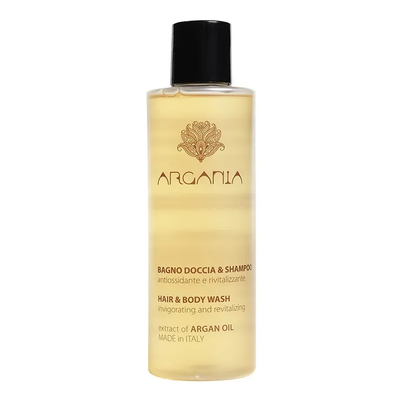 Dispenser ricaricabile Shampoo Doccia con Disk Top, 200 ml - Argania