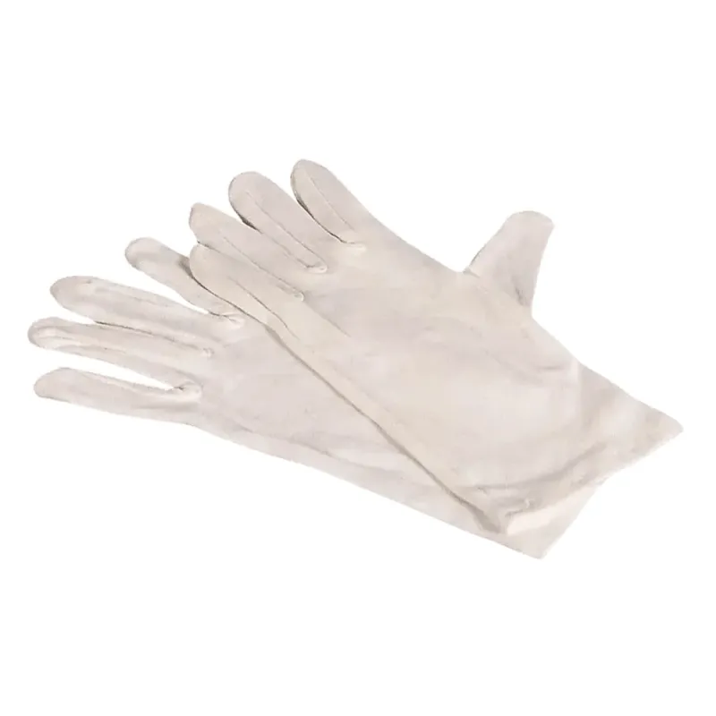 Ein Paar AMPri ECO-PLUS weiße Unterziehhandschuhe der AMPri Handelsgesellschaft mbH aus weicher Baumwolle sind leichte, handflächenanliegende Handschuhe, ideal für zusätzliche Wärme oder Arbeitsschutz unter schwereren Handschuhen.