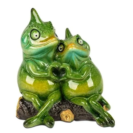 Chamäleon Paar Fritzi – dekorative Figur aus Kunststein in Grün