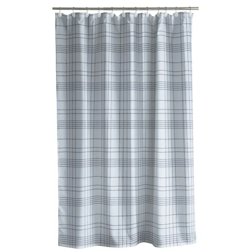 Duschvorhang - Tartan linen blue - 180 cm x 200 cm