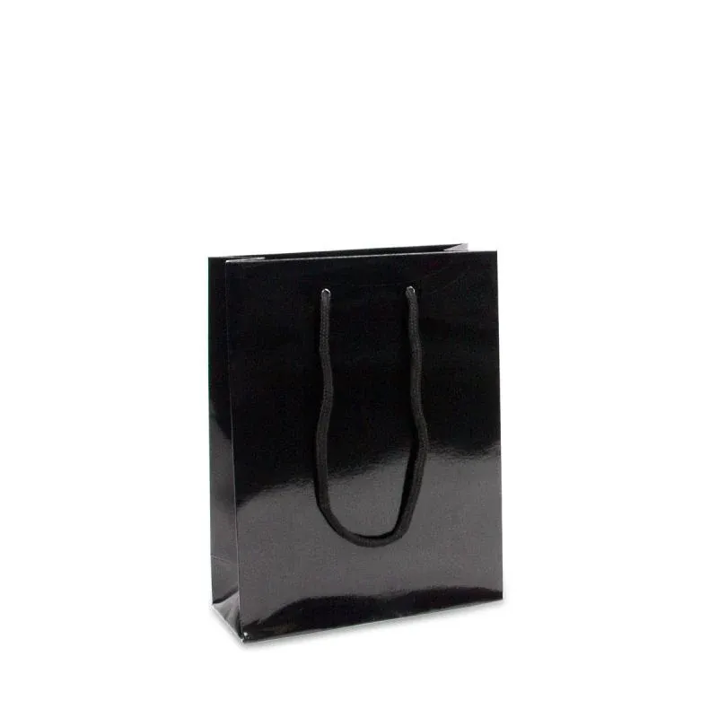 Glossy Carrier Bags 20+8x26cm Black