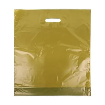 Budget-Kunststofftaschen 45x50+2x4 cm Gold (500 Stück) [FP-DQU018]