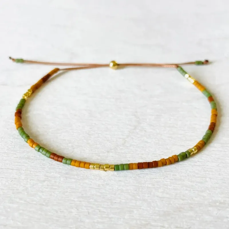 Damen Armband Single 'Miyuki Perlen' erdfarben