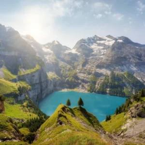 Duschrückwand-Oeschinensee in den Schweizer Alpen