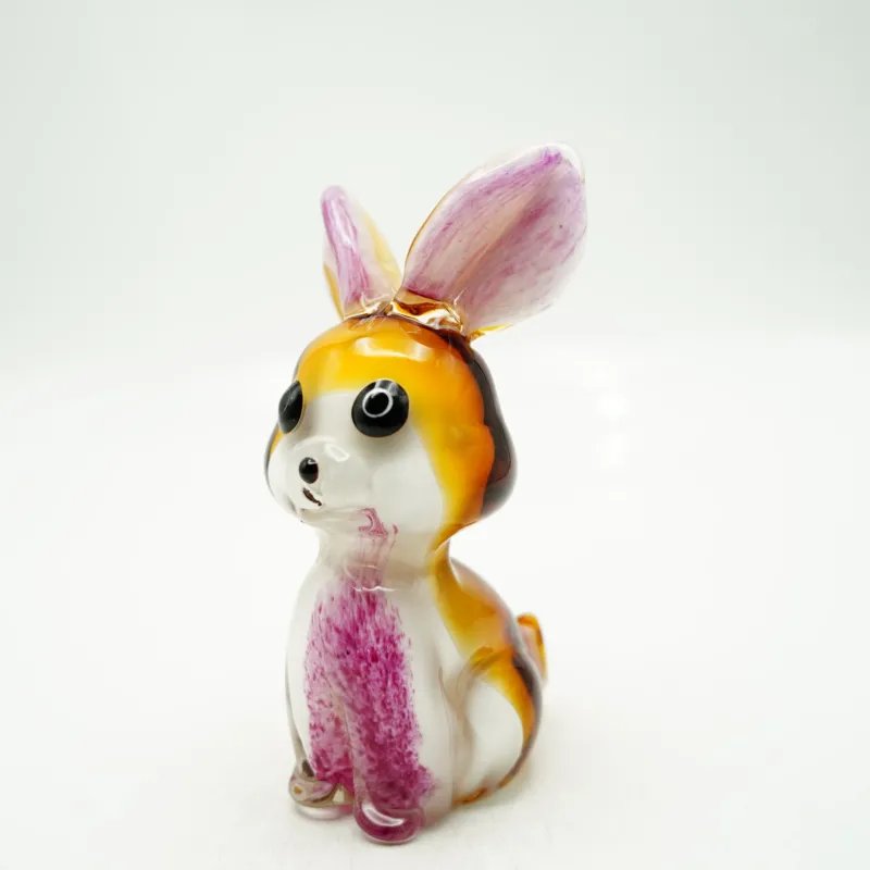 Glasfigur Hase Höhe ca. 19cm Handarbeit