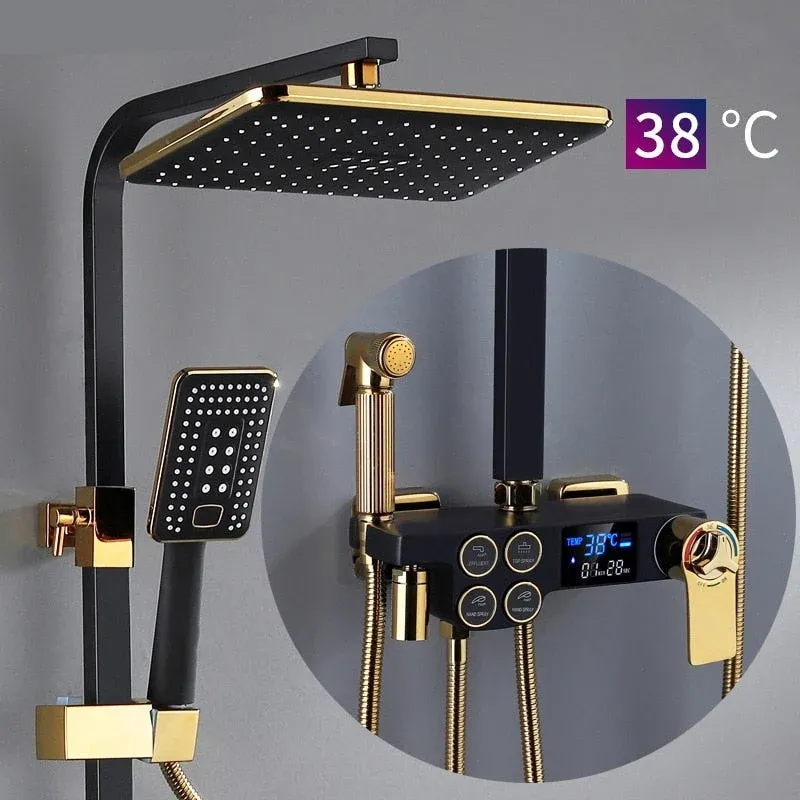 Elegant Digital Wall Mounted Smart Thermostatic Bath Faucet - Image 0