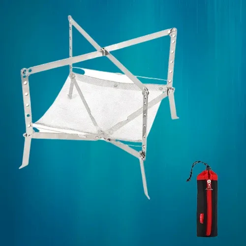 Mini Flame Foldable Stainless Steel Fire Rack - Image 0