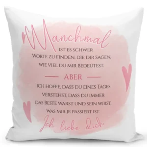 Bild: Kissen - Schwer Worte zu finden Ich liebe Dich.