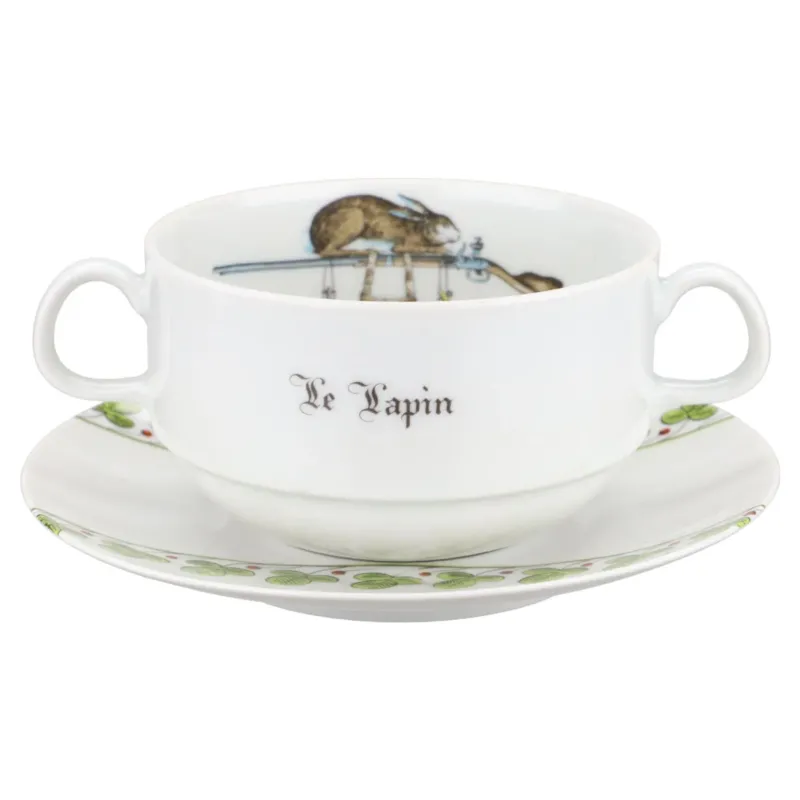 Bouillon- Suppentasse mit Untere Le Lapin