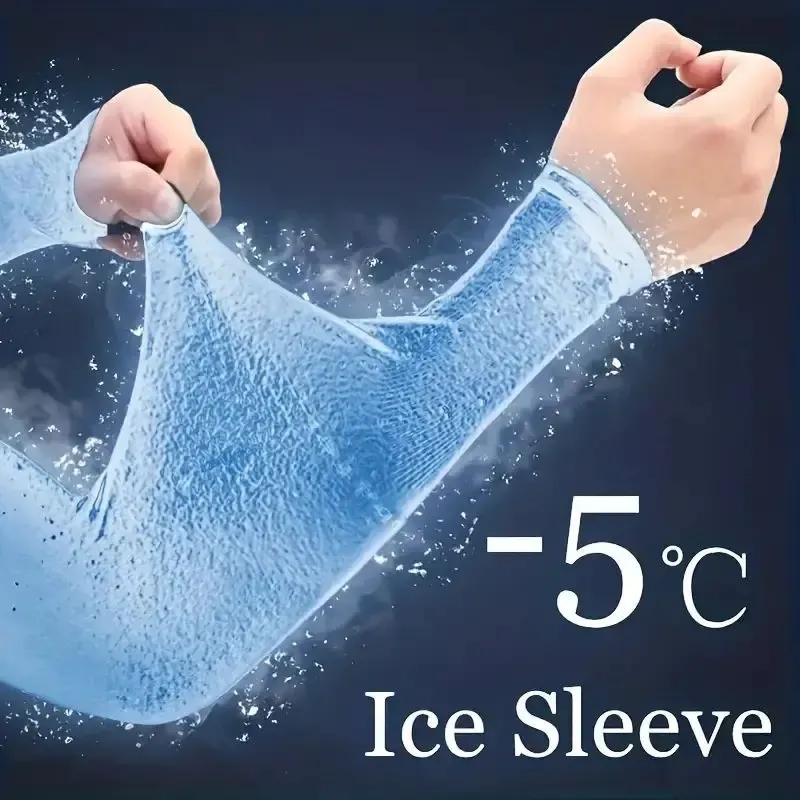 Sun Protection Ice Cooling Silk Arm Covers - Image 0