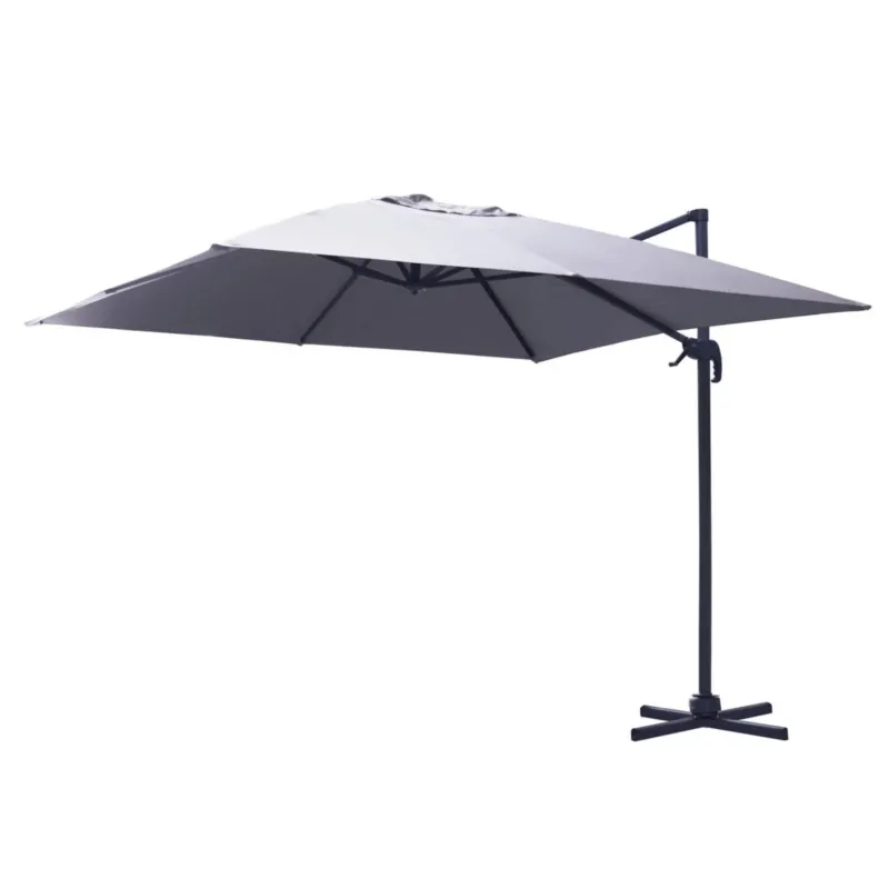Ombrellone Strong 4x4 m con apertura a manovella, grigio