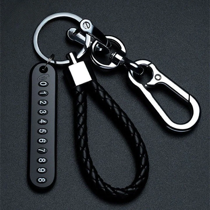 Anti Lost Metal Phone Number Keychain - Image 0