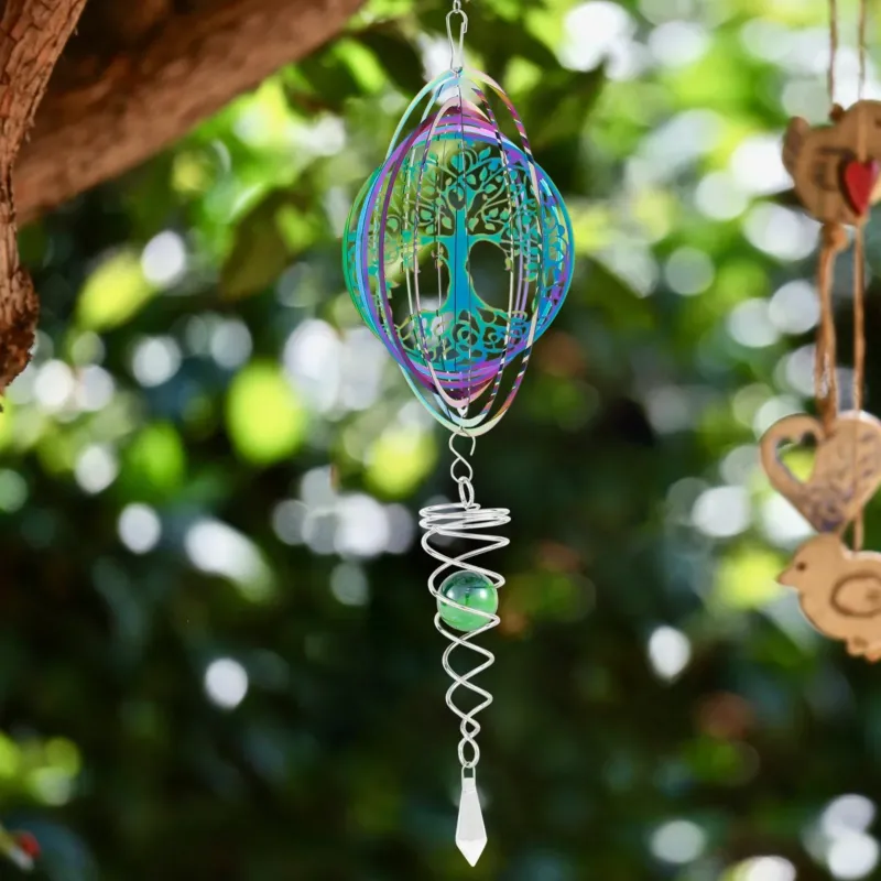 Stainless Steel Spiral Tail Outdoor 3D Wind Spinners - Image 0