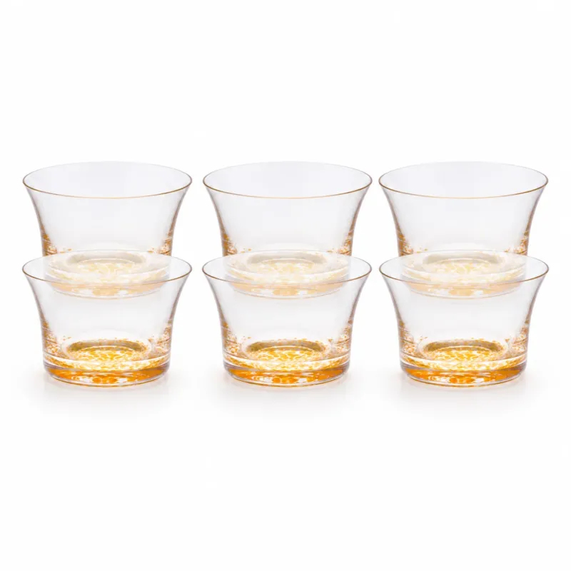 Eisbecher Eiscremeglas Höhe ca. 7cm Transparent/Gelb, 6-er Set