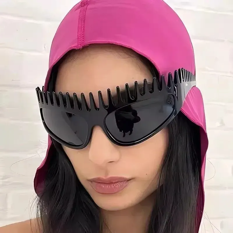 Futuristic Comb-Top Headband Sunglasses - Image 0