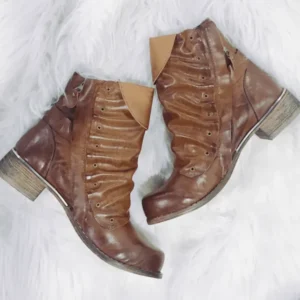 Leather Flat Ankle Winter Boots - Image 0
