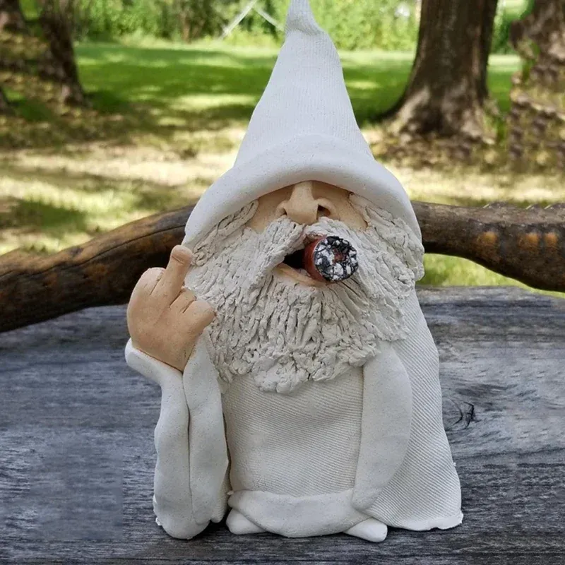 Angry Middle Finger Garden Gnome Decor - Image 0