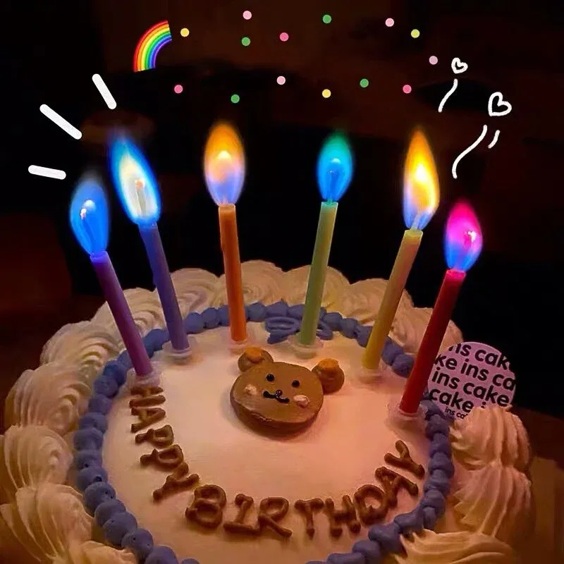 12Pcs Colorful Flame Birthday Candles - Image 0