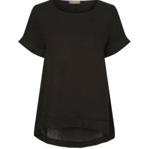 Bluse Oversize Leinenmix – Black