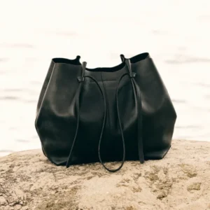 Shopper aus weichem Leder - Schwarz