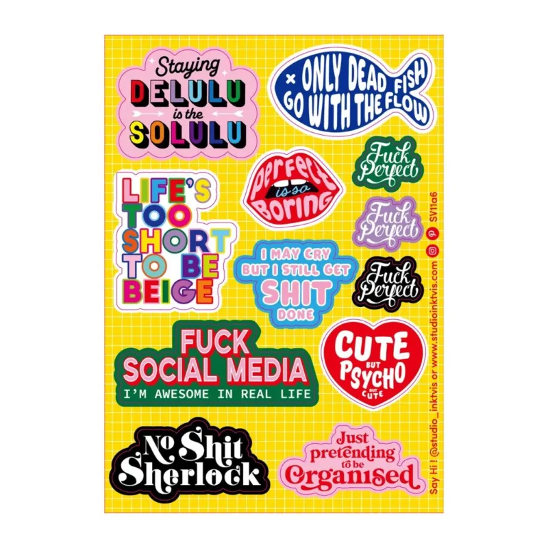 Farbenfroher Sticker | Aufkleber Bogen '11 Statements'