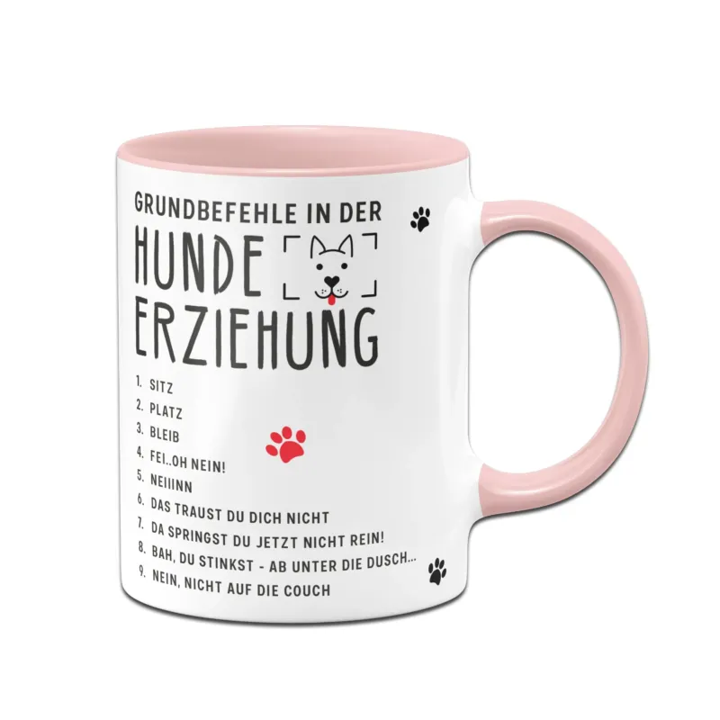 Bild: Tasse - Grundbefehle in der Hunde-Erziehung.