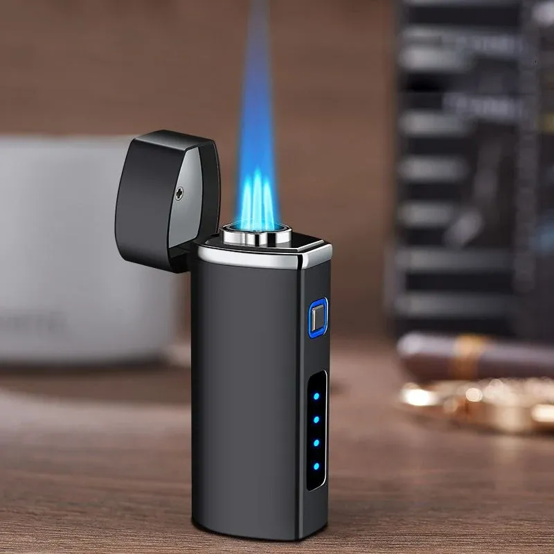 Triple Flame Windproof USB Charging Jet Lighter - Image 0