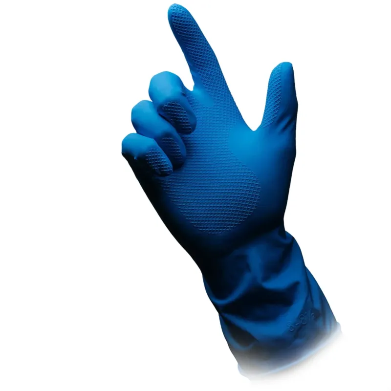 AMPri CLEAN-COMFORT Haushaltshandschuhe puderfrei blau 1 Paar, Größe L