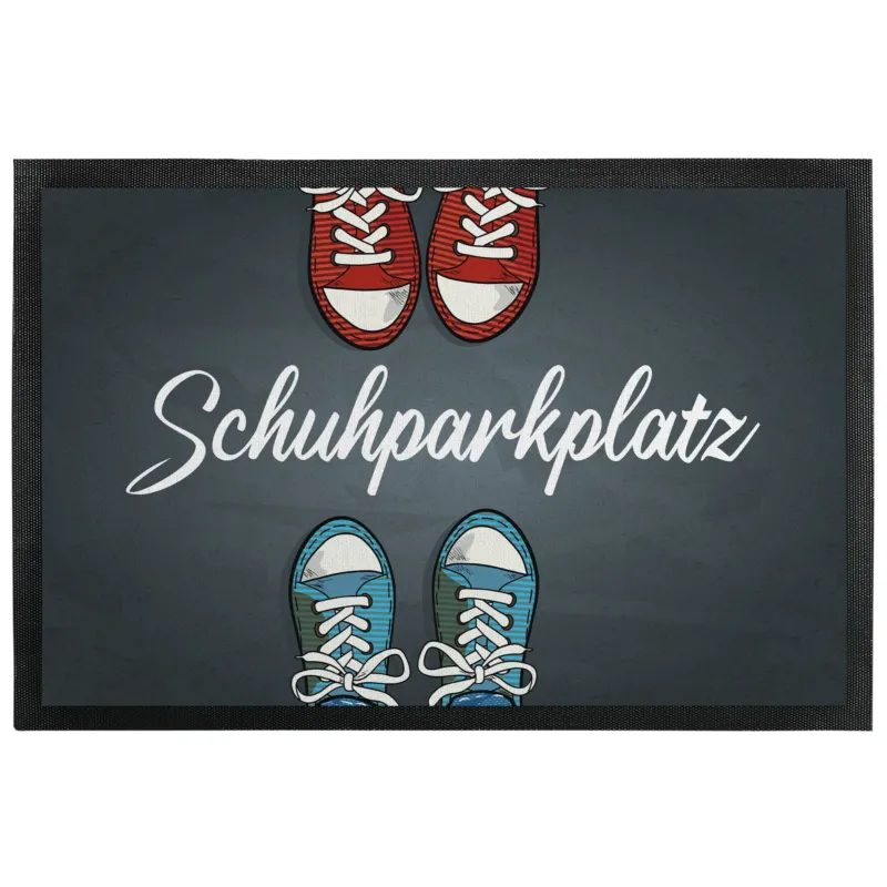 Bild: Fußmatte mit Gummilippe - Schuhparkplatz.