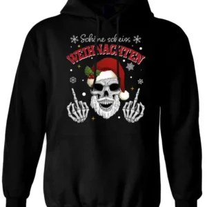 Bild: Hoodie - Totenkopf - Schöne scheiß Weihnachten.