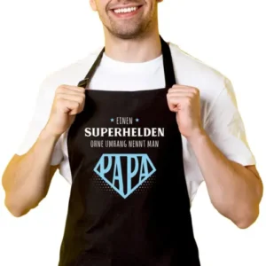 Bild: Kochschürze - Einen Superhelden ohne Umhang nennt man Papa.