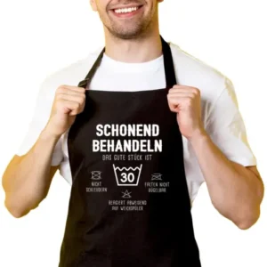 Bild: Kochschürze - Schonend behandeln Das gute Stück ist - Zahl - (runder Geburtstag).
