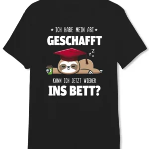 Bild: T-Shirt Herren - Faultier - Ich habe mein Abi geschafft. Kann ich jetzt wieder ins Bett?.