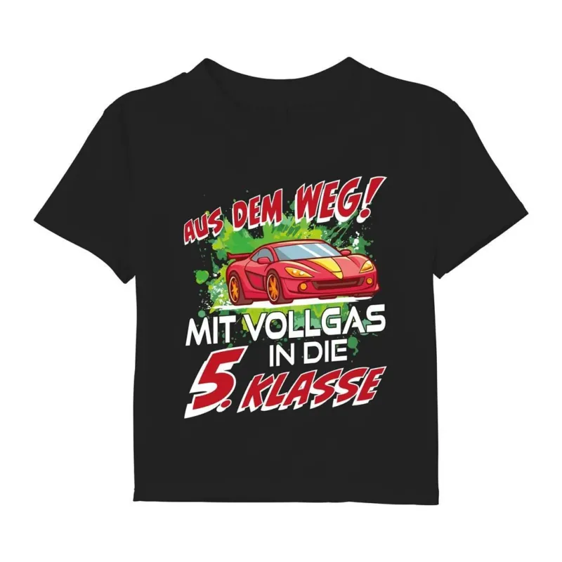 Bild: T-Shirt Kinder - Aus dem Weg! Mit Vollgas in die 5. Klasse.