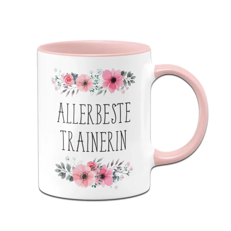 Bild: Tasse - Allerbeste Trainerin - blumig.
