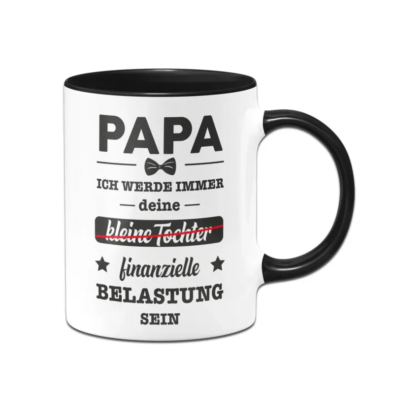Bild: Tasse - Papa ich werde immer deine (kleine Tochter) finanzielle Belastung sein.