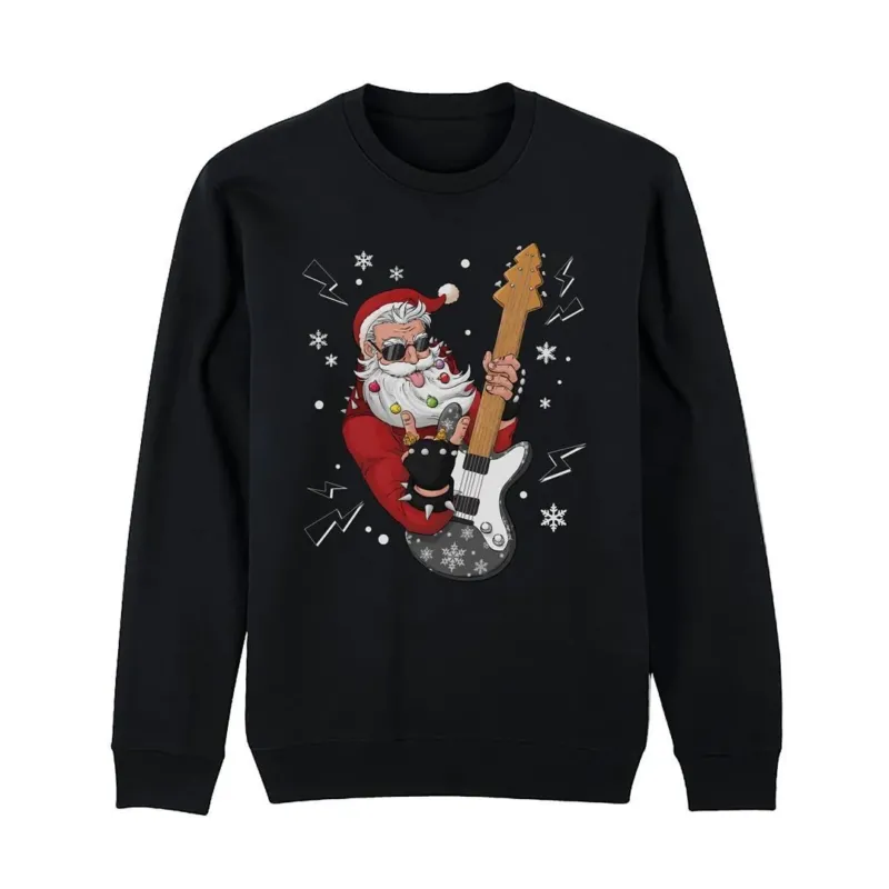 Bild: Weihnachtspullover - Rocker-Weihnachtsmann.