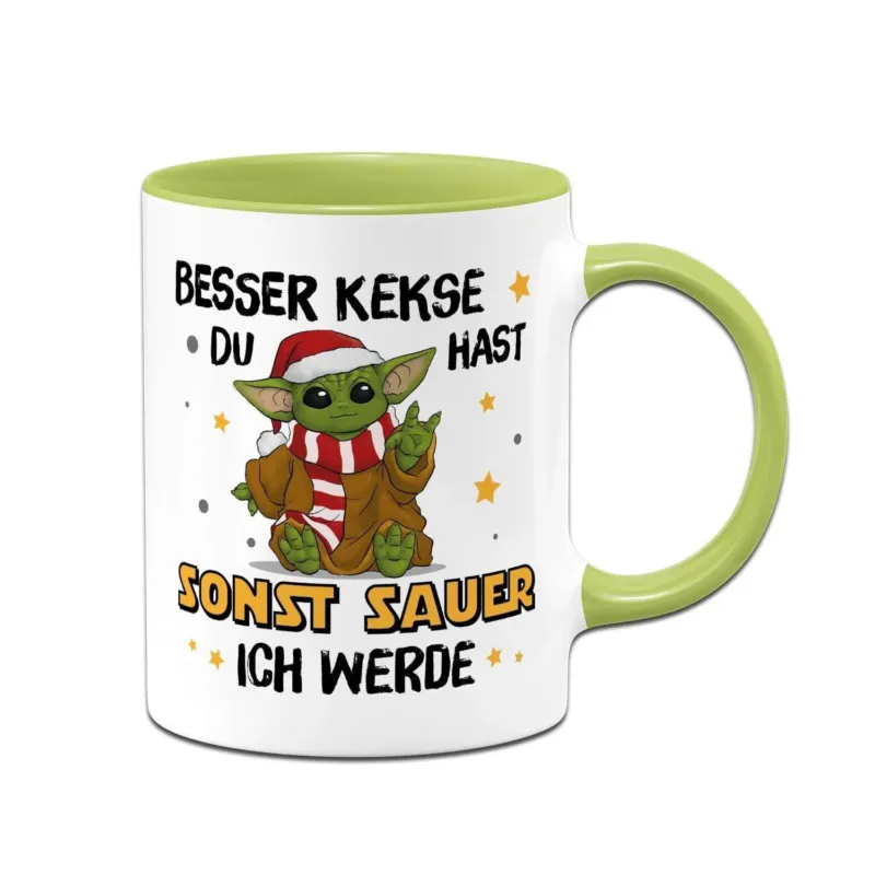 Bild: Tasse - Baby Yoda - Besser Kekse Du hast sonst sauer ich werde (Weihnachten).